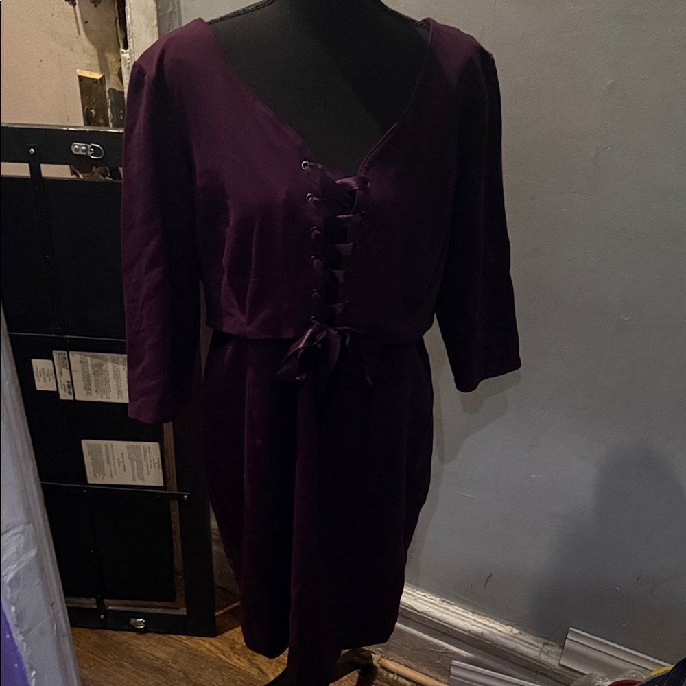 Lane Bryant Plum Long Sleeve Dress